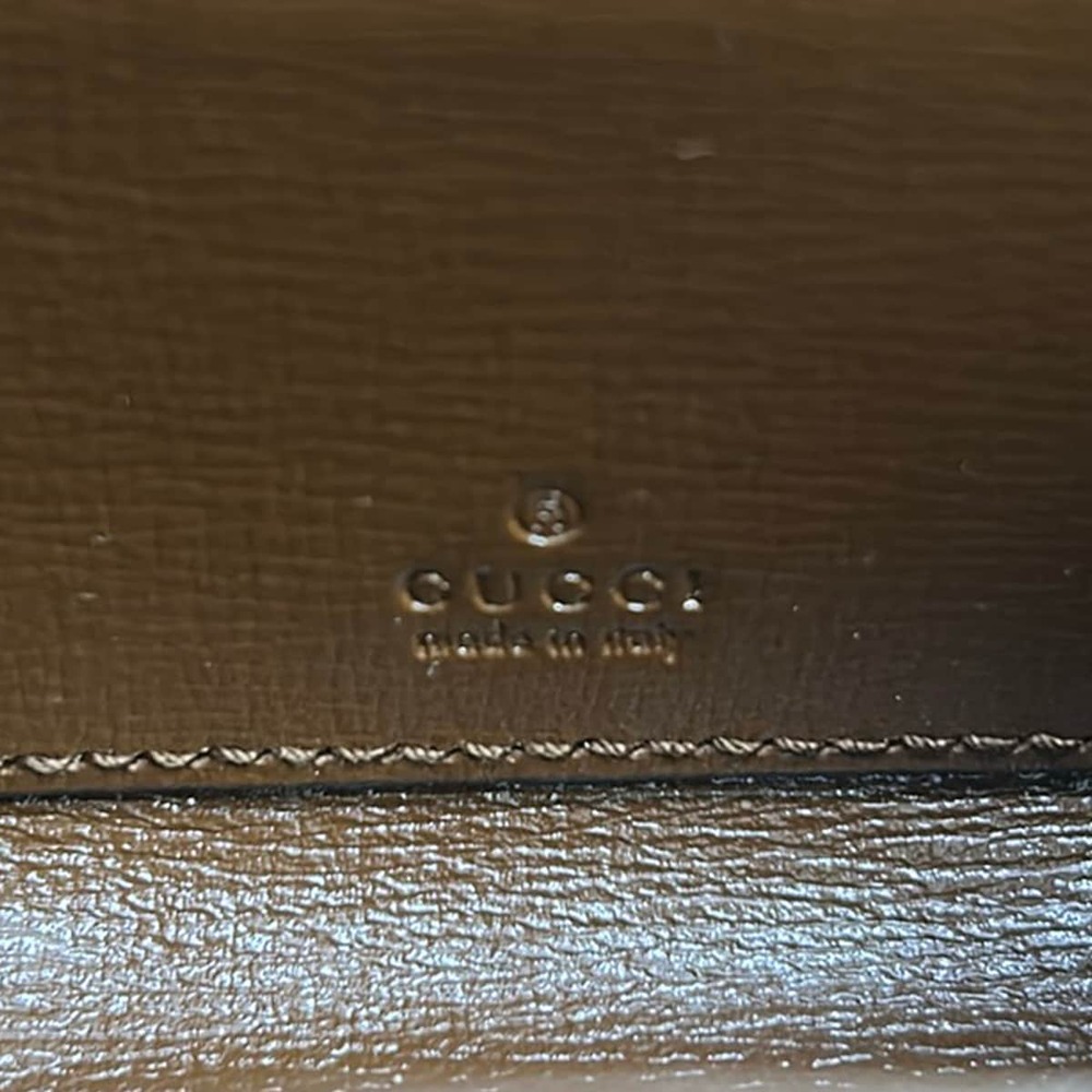 Gucci Horsebit 1955/GG Plus/GG Supreme Coin Case 658549 Cream Dark Brown PVC - Picture 4 of 4